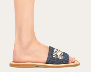 Dep Salvatore Ferragamo Denim Slide With Logo 'Denim' 01I539-773735