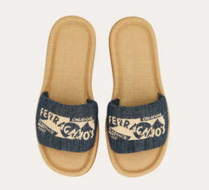 Dep Salvatore Ferragamo Denim Slide With Logo 'Denim' 01I539-773735