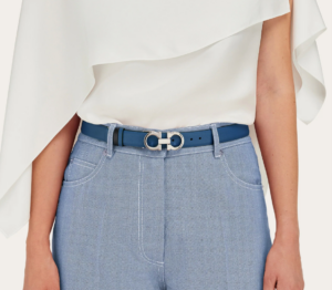 That Lung Salvatore Ferragamo Adjustable Reversible 'Blue' 23A565-780394