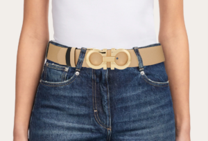 That Lung Salvatore Ferragamo Gancini Belt 'Macadamia' 23A564-674546