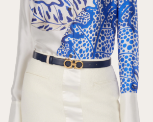 That Lung Salvatore Ferragamo Gancini Belt 'Navy' 23B559-764048