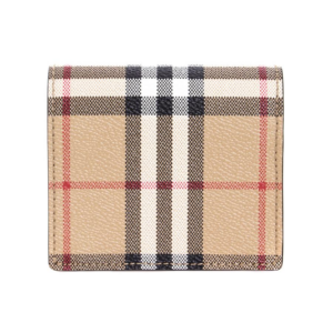 Vi Burberry Small Check Bifold Wallet 'Beige' 80704171