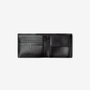 Vi Burberry Embossed Check Bifold Coin Wallet 'Black' 80783551