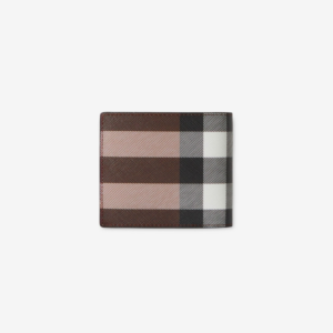 Vi Burberry Check And Leather Bifold Wallet 'Brown' 80527901