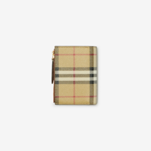 Vi Burberry Small Check Bifold Wallet 'Beige' 80792041