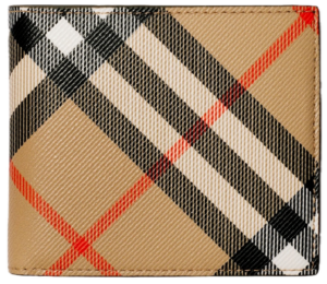 Vi Burberry Check Bifold Coin Wallet 'Sand' 80950461