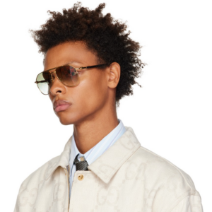 Kinh Gucci Aviator Sunglasses 'Gold' GG1220S-004