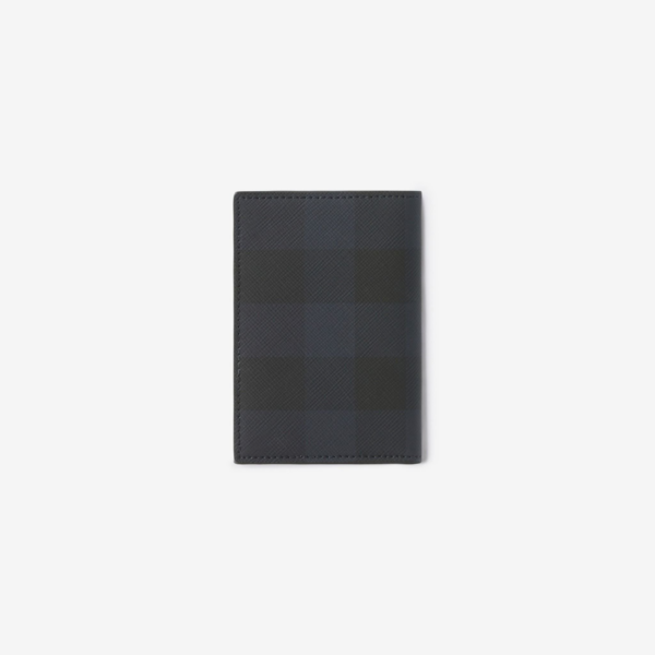 Vi Burberry Check Folding Card Case 'Navy' 80732831