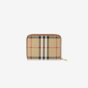 Vi Burberry Small Check Zip Wallet 'Beige' 80706001