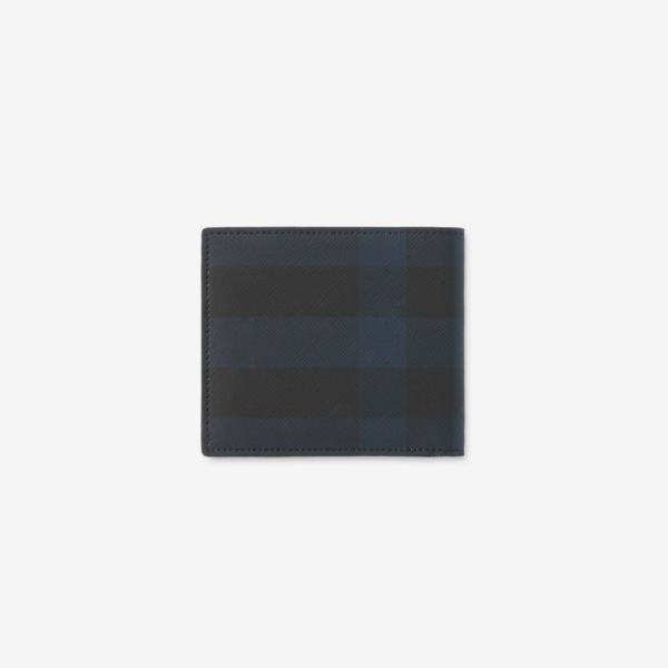 Vi Burberry Check Bifold Wallet 'Navy' 80732801