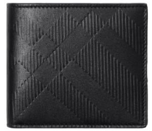 Vi Burberry Embossed Check Bifold Wallet 'Black' 80783491