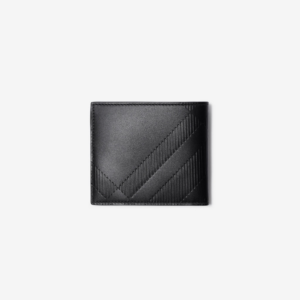 Vi Burberry Embossed Check Bifold Wallet 'Black' 80783491