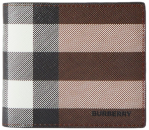 Vi Burberry Check And Leather Bifold Wallet 'Brown' 80527901