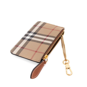 Vi Burberry Check Strap Coin Case 'Beige' 80704201