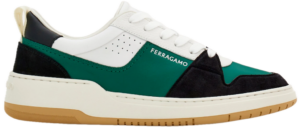 Giay Salvatore Ferragamo Suede Patch Skate 'Black Green' 022376-769706