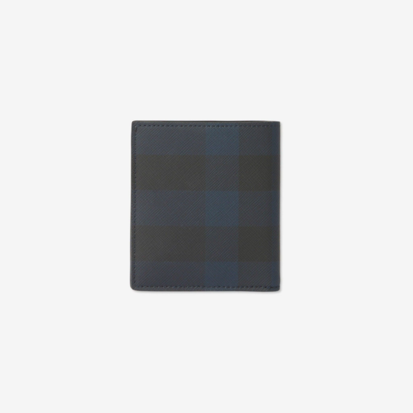Vi Burberry Check Folding Card Case 'Navy' 80741081