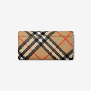 Vi Burberry Check Continental Wallet 'Sand' 80952721