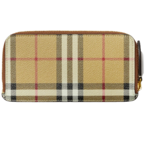 Vi Burberry Large Check Zip Card Case 'Beige' 80739781
