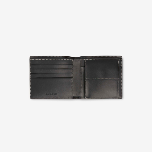 Vi Burberry Check Leather Bifold Coin Wallet 'Brown' 80528021