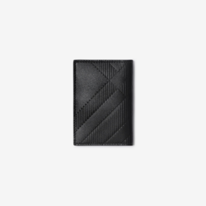 Vi Burberry Embossed Check Folding Card Case 'Black' 80783521