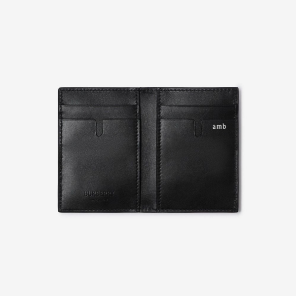 Vi Burberry Embossed Check Folding Card Case 'Black' 80783521