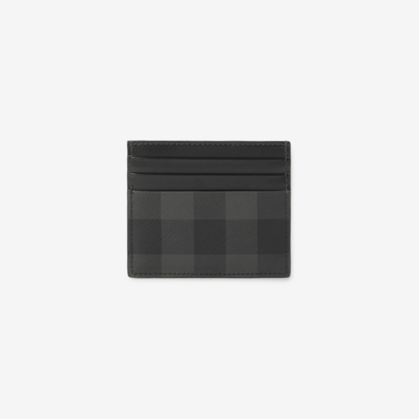 Vi Burberry Tall Check Card Case 'Charcoal' 80741021