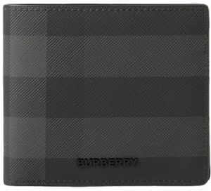 Vi Burberry Check Bifold Coin Wallet 'Charcoal' 80702011