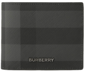 Vi Burberry Check Slim Bifold Wallet 'Charcoal' 80702061