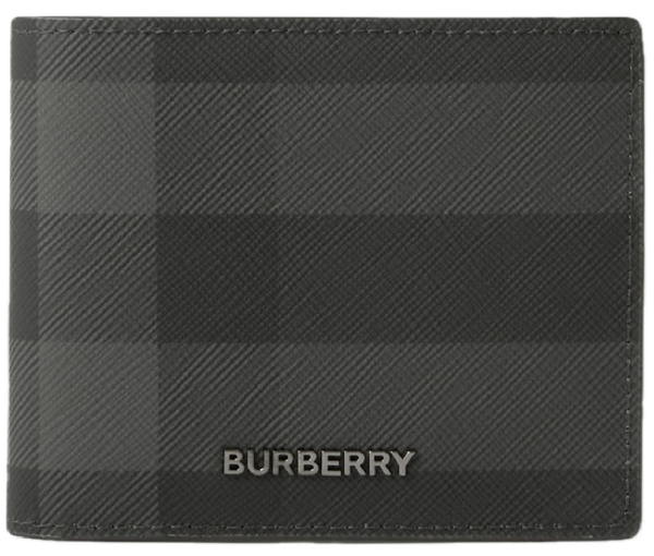 Vi Burberry Check Slim Bifold Wallet 'Charcoal' 80702061