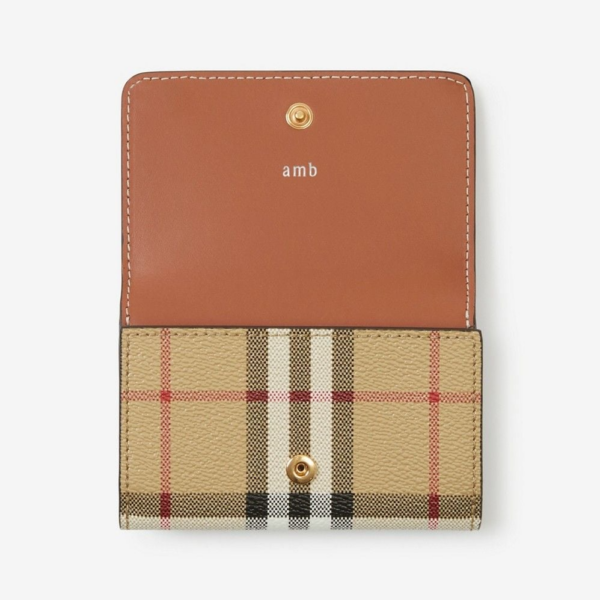 Vi Burberry Small Check Folding Wallet 'Beige' 80704161