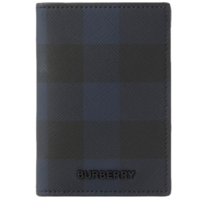 Vi Burberry Check Folding Card Case 'Navy' 80732831