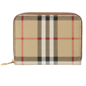Vi Burberry Small Check Zip Wallet 'Beige' 80706001