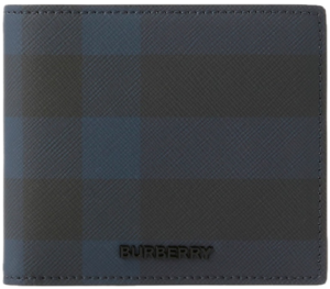 Vi Burberry Check Bifold Wallet 'Navy' 80732801