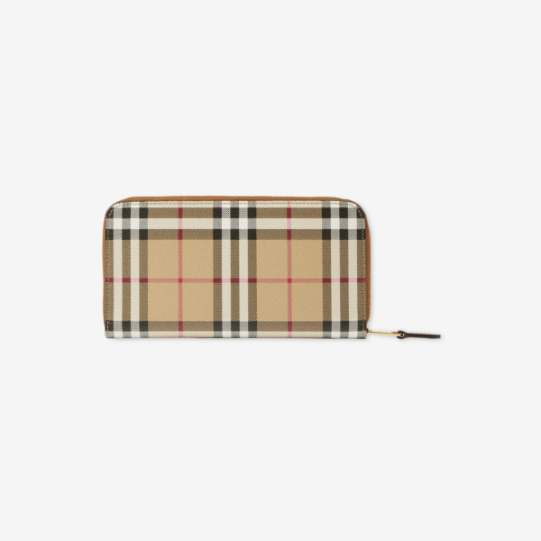 Vi Burberry Check Zip Wallet 'Beige' 80705981