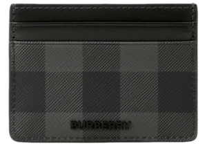 Vi Burberry Check Card Case 'Charcoal' 80702751