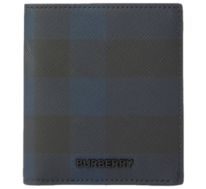 Vi Burberry Check Folding Card Case 'Navy' 80741081