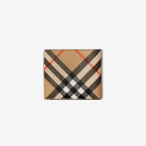 Vi Burberry Check Bifold Coin Wallet 'Sand' 80950461