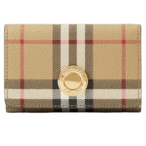 Vi Burberry Small Check Folding Wallet 'Beige' 80704161