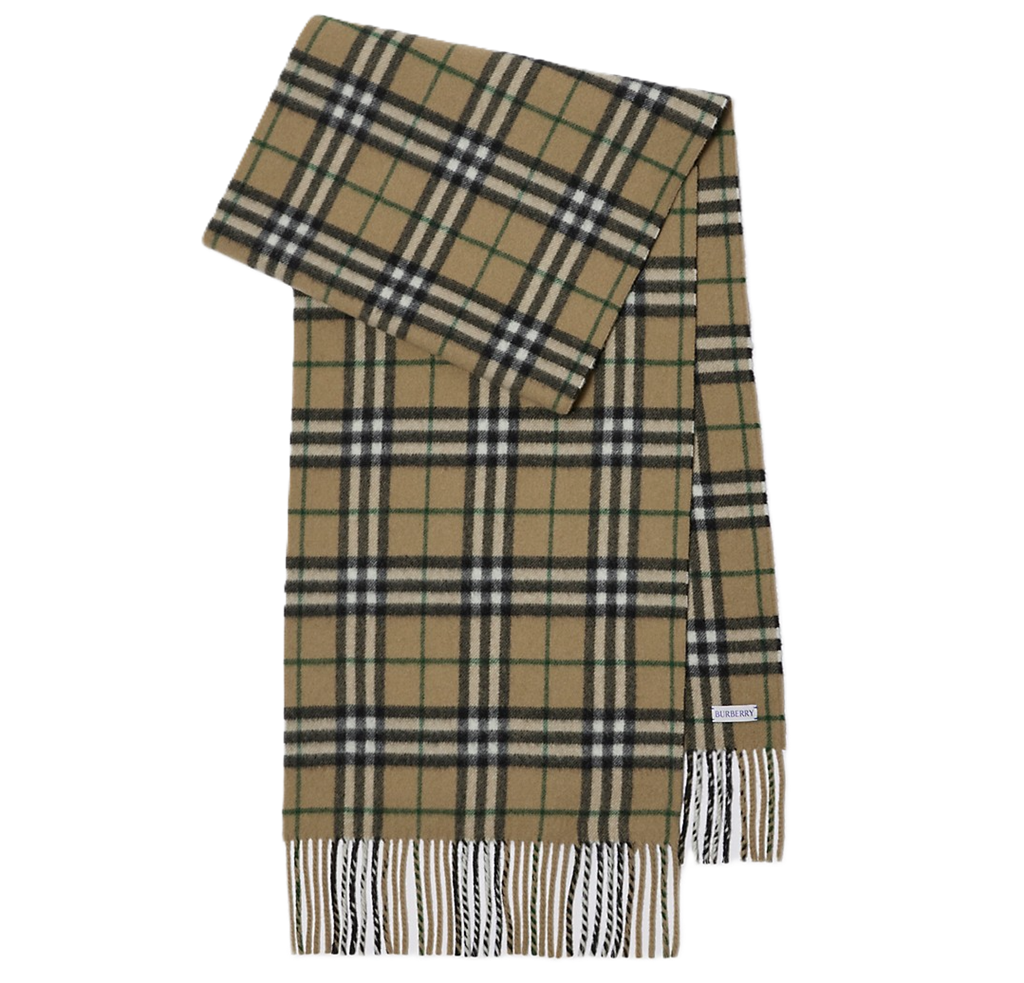 Khan Burberry Check Cashmere Scarf 'Linden' 80965391