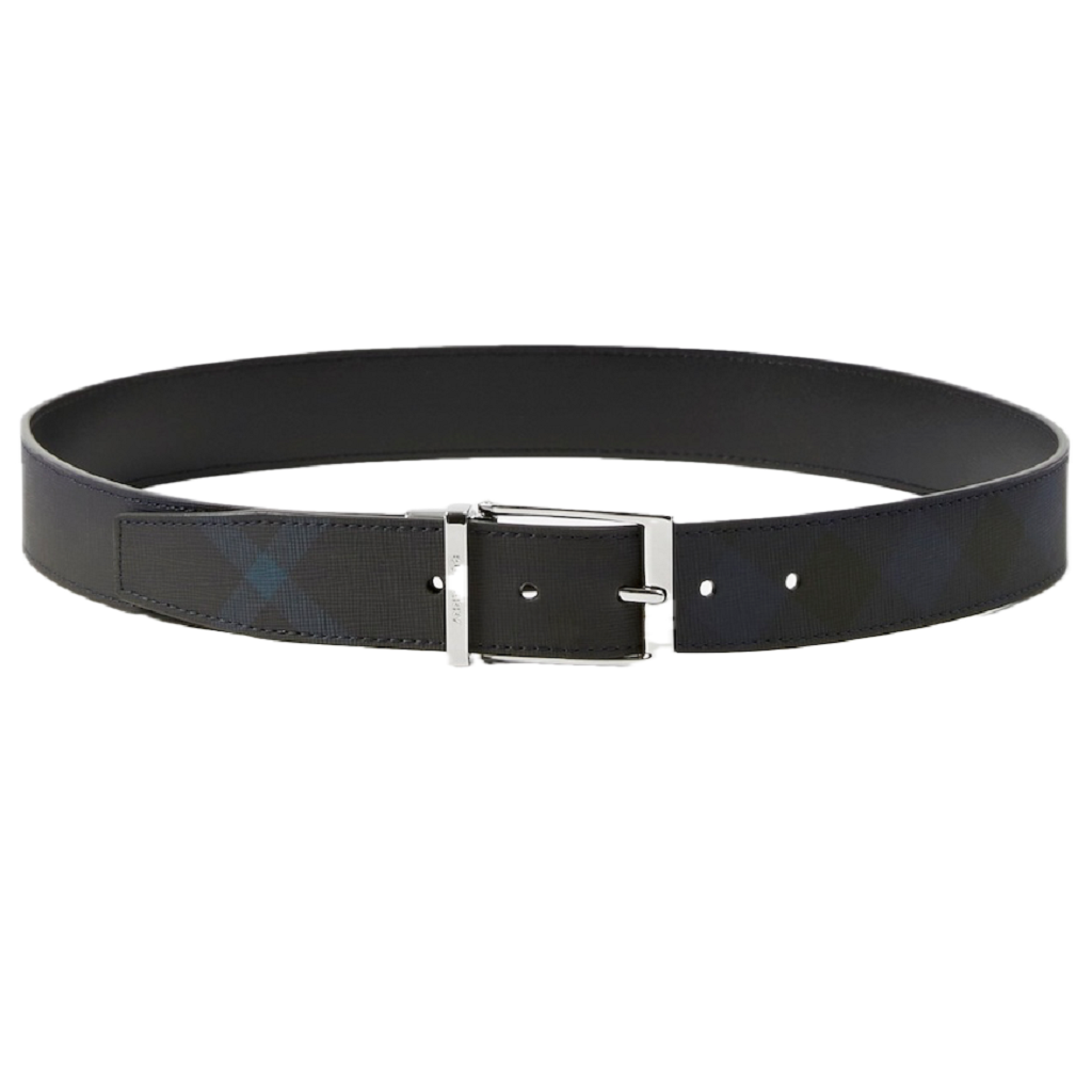 That Lung Burberry Reversible Check Belt 'Navy' 80732871