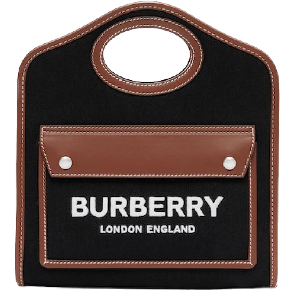 Tui Burberry Technical Cotton Leather Mini 'Black Tan' 80557461