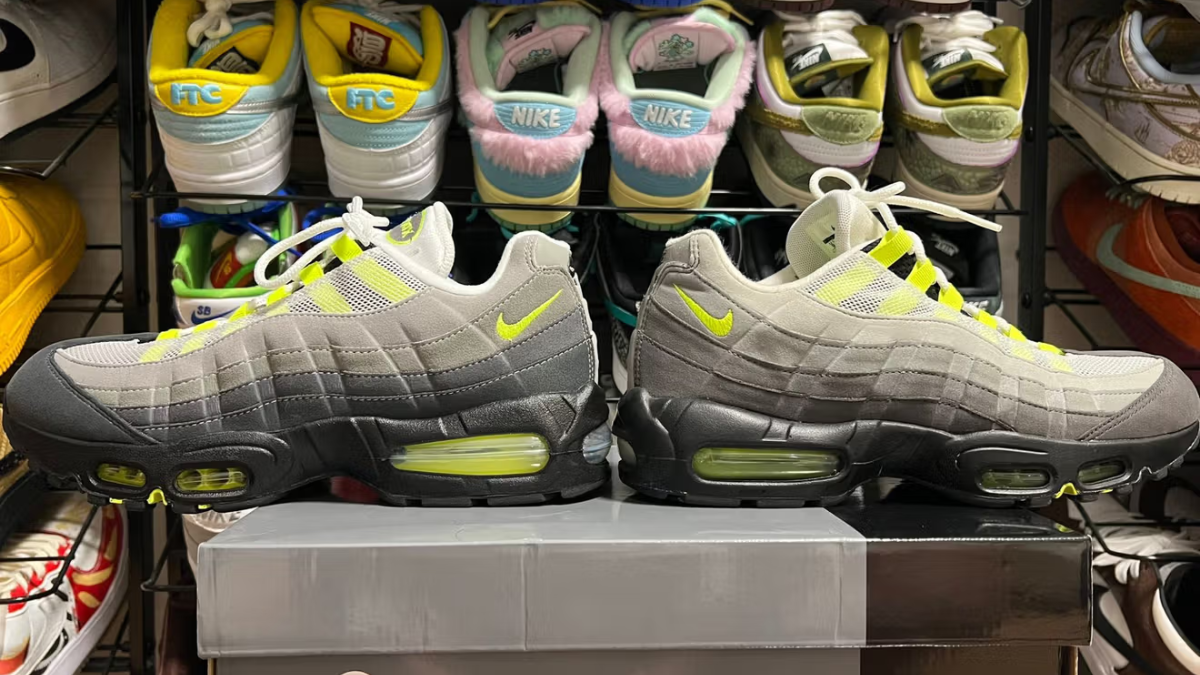 Hinh anh 1: Nike Air Max 95 ‘Neon’ 2025 voi thiet ke Big Bubble va phoi mau dac trung.