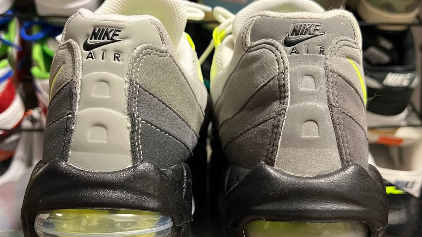 Hinh anh 3: Nike Air Max 95 ‘Neon’ 2025 voi thiet ke Big Bubble va phoi mau dac trung.