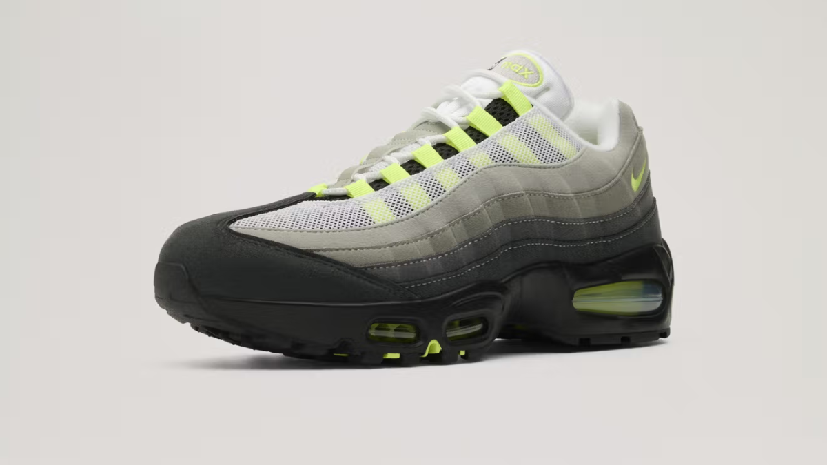 Nike Air Max 95 ‘Neon’ 2025 voi thiet ke Big Bubble va phoi mau dac trung.