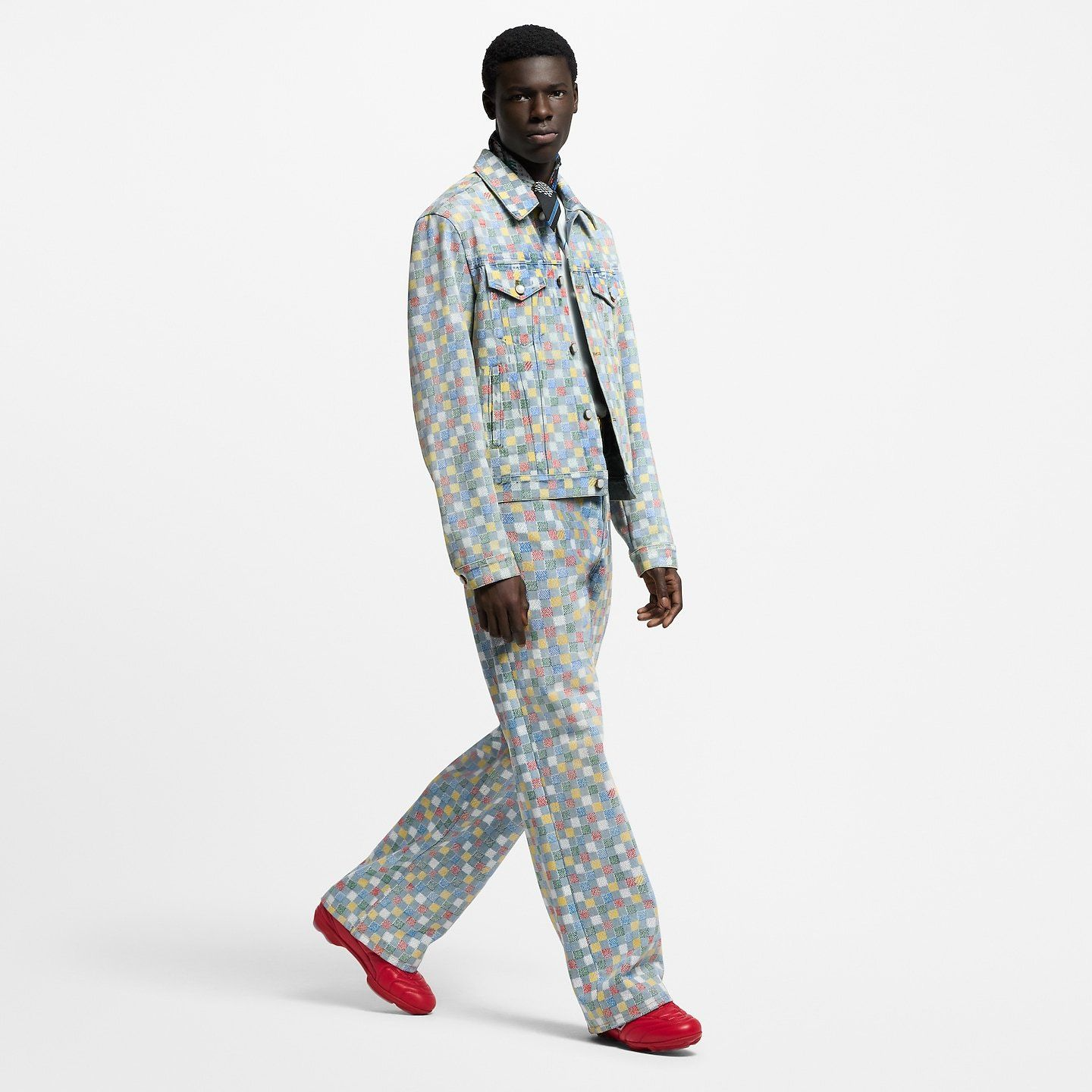 Giay Louis Vuitton LV Footprint Football Trainers 'Red' 1AHDOP