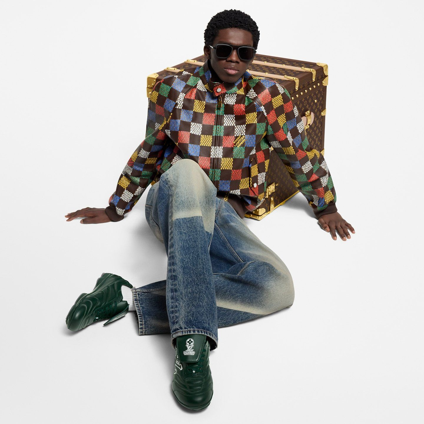 Giay Louis Vuitton LV Footprint Football Trainers 'Green' 1AHDPO