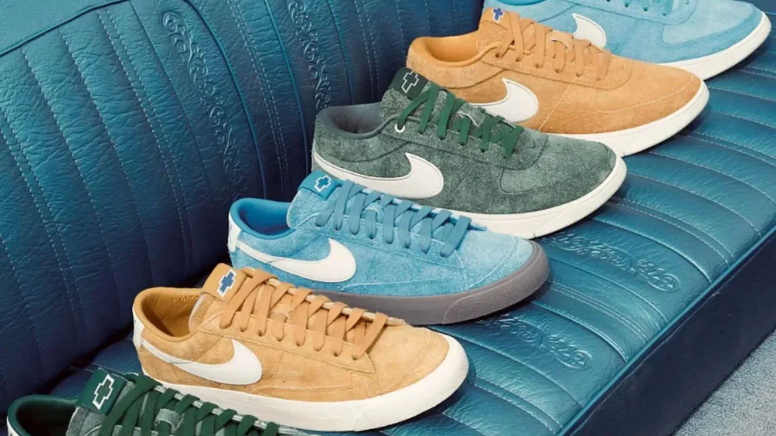 Devin Booker x Nike trình làng “Chevy” Hinh anh 7: Giay Nike Book 1 va Blazer Low “Chevy” cua Devin Booker, thiet ke dac biet ket hop yeu to van hoa xe hoi va the thao.