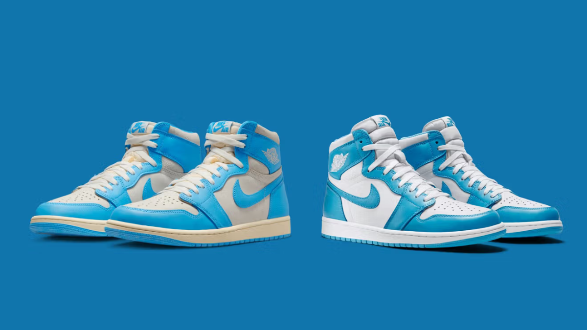 Hinh anh so sanh Air Jordan 1 UNC 2015 va 2025 Reimagined