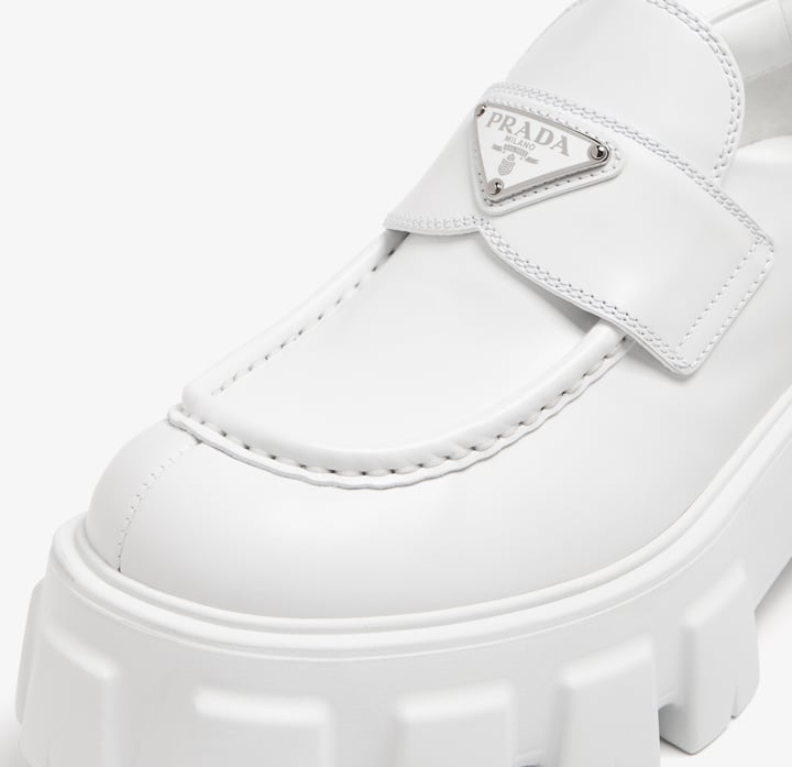 Alternative view of Giày Prada Brushed Leather Monolith Loafers 'White' 1D649MB055B4LF0009F