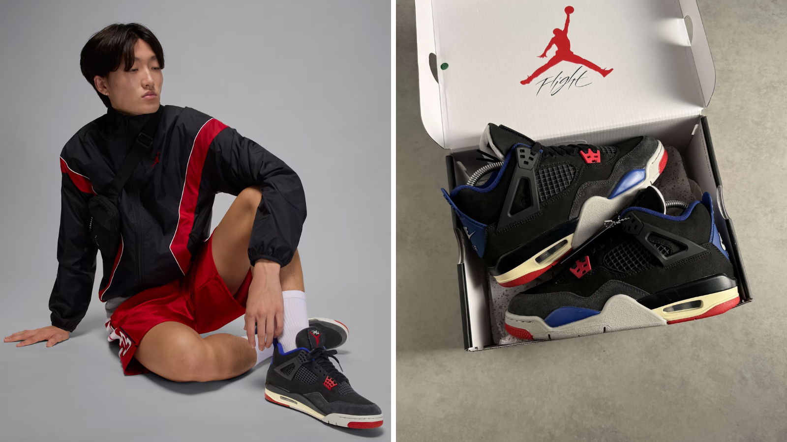 Hinh anh 7: Air Jordan 4 Rare Air voi phoi mau den, do va xanh, phat hanh he 2025